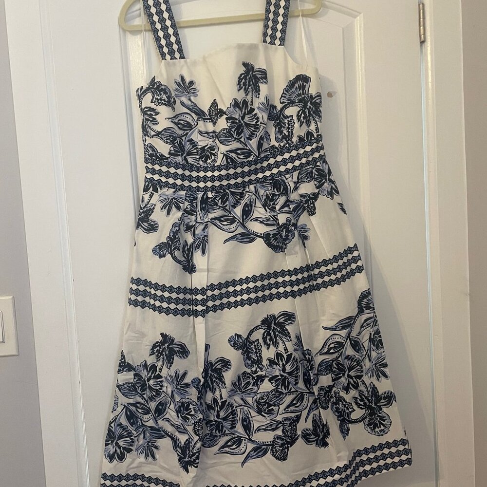Vince Camuto Blue Floral Dress - size 10 - Picture 8 of 9